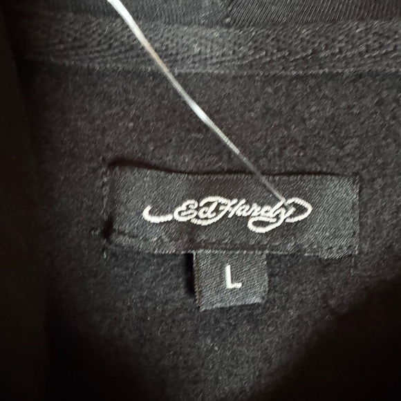 Ed Hardy Women’s Zip Front Hoodie Snake Skull Black L - Picture 3 of 8